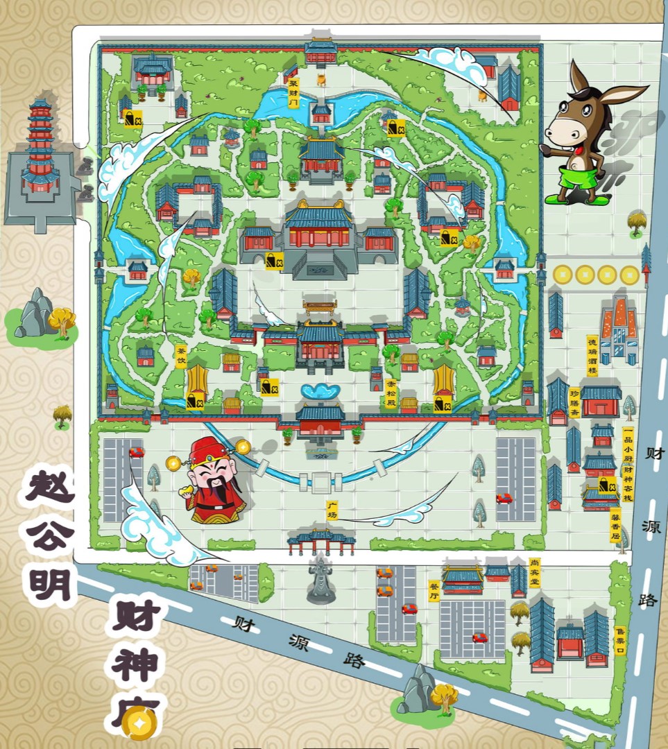 沙县寺庙类手绘地图